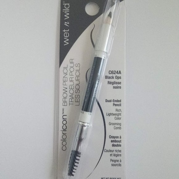 Wet N Wild Dual Ended Brow Pencil & Eye Brow Brush Black Ops C264A Net WT .7g - Picture 1 of 7